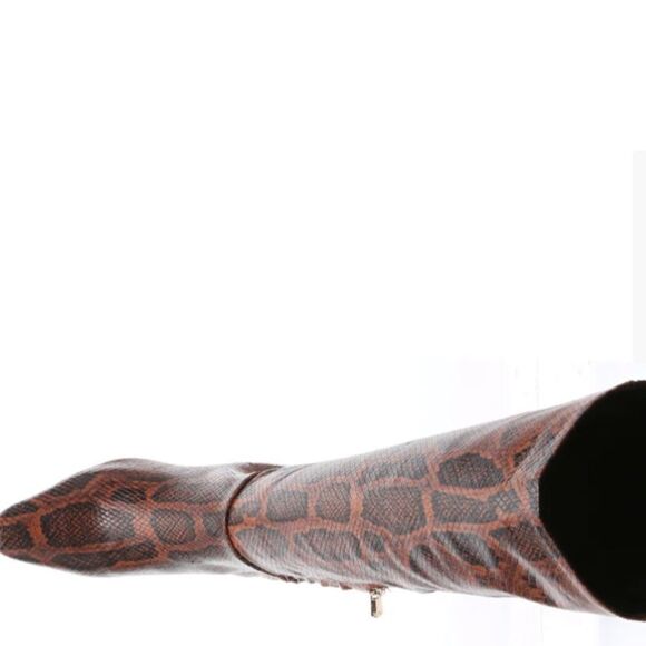 LEATHER SNAKE KNEE-HIGH BOOTS - Picture 11 of 12